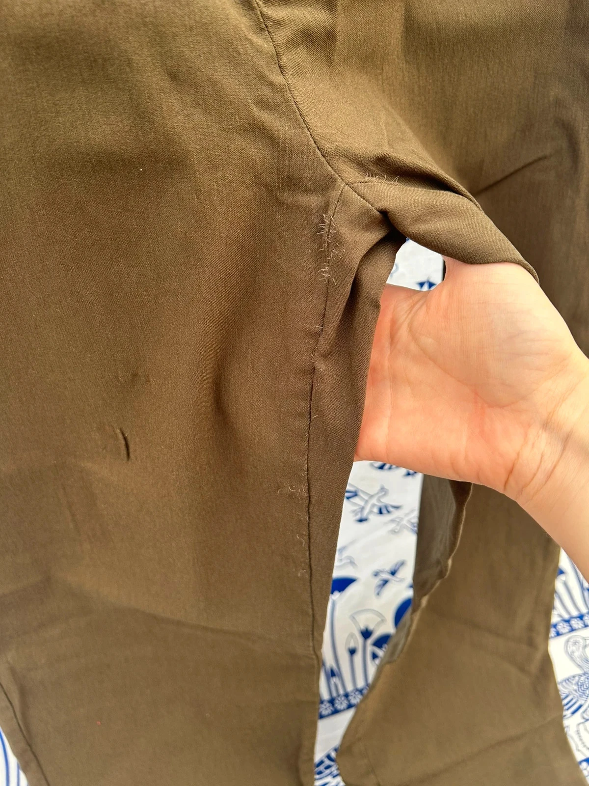 Pantacourt 48/4XL kaki femme viscose em bom estado – photo 4